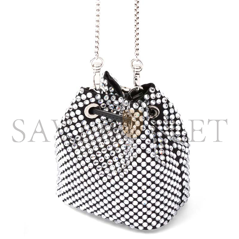 Pra*a embellished satin mini-pouch 1nr016 (12*9*6cm)